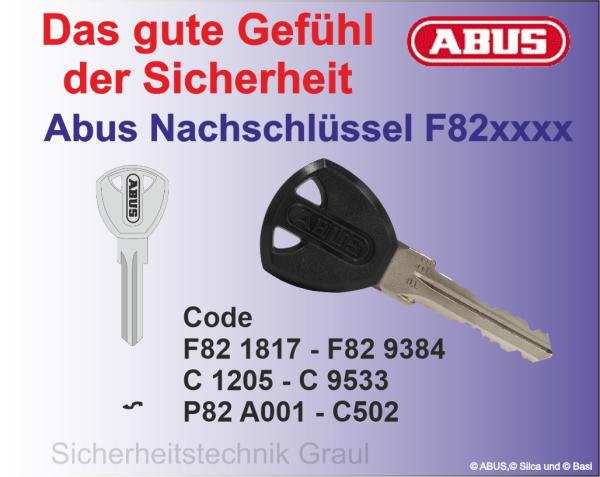 Nachschlüssel Abus Fahrradschlösser ABU-72P Code F82 1817 - 9384
